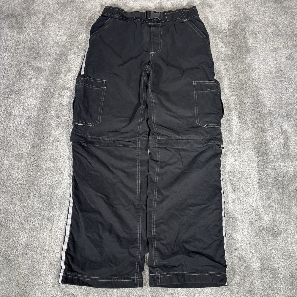 Vintage Old Navy Pants Youth Boys 16 Black Convertible Cargo Lined Skater 2002‎